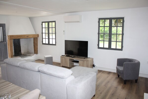 تلفزيون، مدفأة، كُتُب