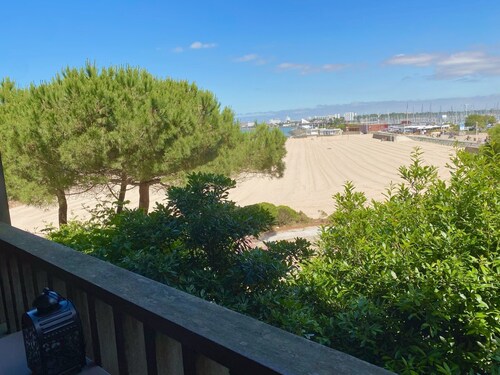 Nice studio at the foot of the beach with balcony and sea view
