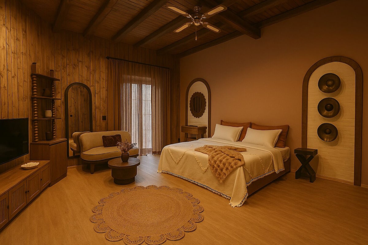 1 habitación y ropa de cama de alta calidad