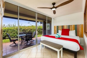 3 bedrooms, desk, iron/ironing board, travel crib