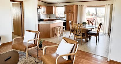 Three bedroom home on a large lot with a lake view