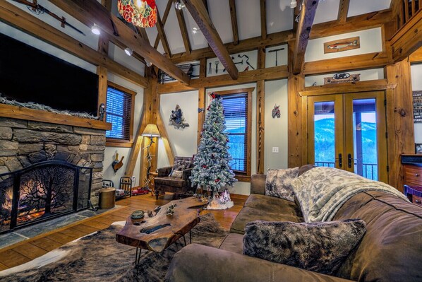 スマートテレビ、暖炉、テレビゲーム、DVD プレーヤー