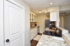 Fridge, microwave, oven, stovetop - CITY CONDO (Houston)