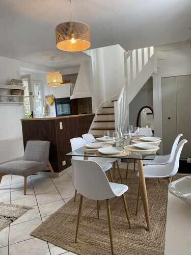 Pretty old house in the center of a village on the banks of the Rance river