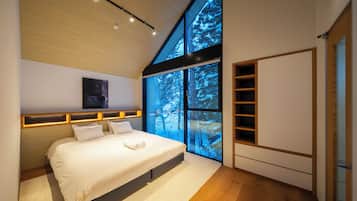 奢华木屋, 3 间卧室, 独立浴室, 山景 | 3 多间卧室、办公桌、笔记本电脑工作区、遮光窗帘