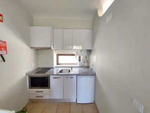 Kühlschrank, Mikrowelle, Herdplatte, Wasserkocher