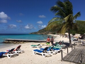 Sun-loungers, beach towels