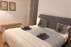 2 slaapkamers, een strijkplank/strijkijzer, gratis wifi, beddengoed