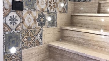 Luxury Apartment | Bathroom | Hair dryer, bathrobes, slippers, bidet