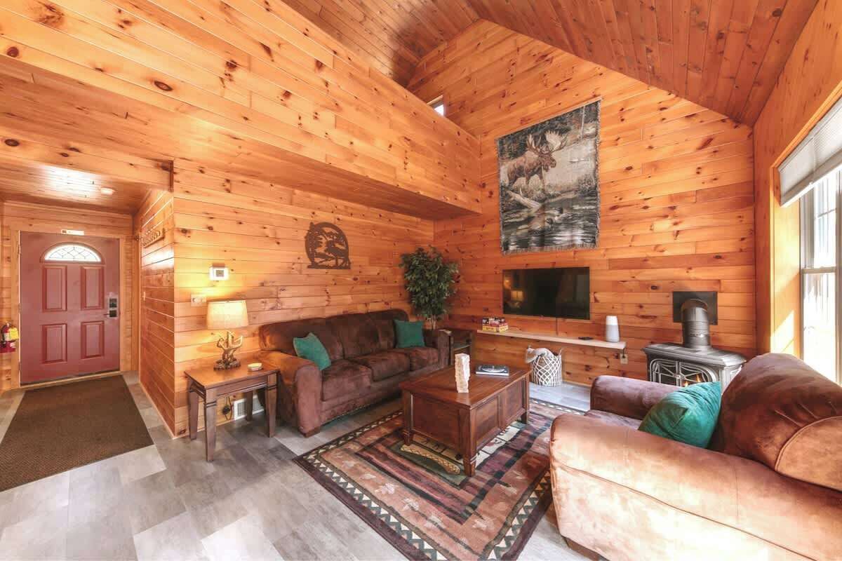 Smart TV, fireplace, video games, DVD player