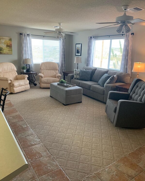 Smart TV, DVD player, books, music library