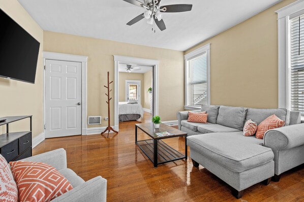 TV, offices - One Bedroom South City Apartment by StayLage (St. Louis)