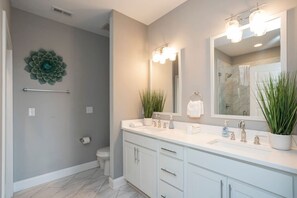 Bathtub, hair dryer
