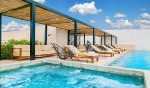 Outdoor pool - Kaab by the beach, condo with roof, pool and views (Playa del Carmen)