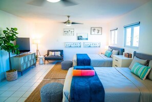 Desk, iron/ironing board, travel crib, free WiFi