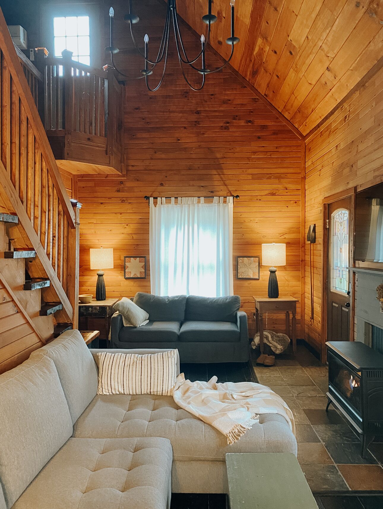 Una Smart TV, una chimenea, libros