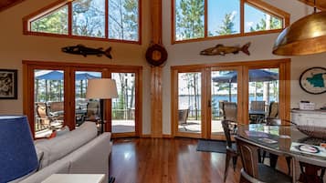 Smart TV, fireplace, foosball, table tennis