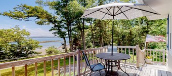 Oceanfront property with 2 homes, firepit  & decks - walk to Barrett Park & town