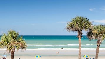 On the beach, white sand