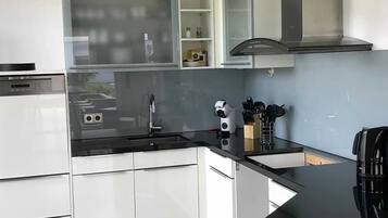 Kühlschrank, Mikrowelle, Ofen, Herdplatte