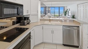 Private kitchen - Beachfront 2BR/2BA South Seas condo with pool, WiFi, and beach access (Marco Island)