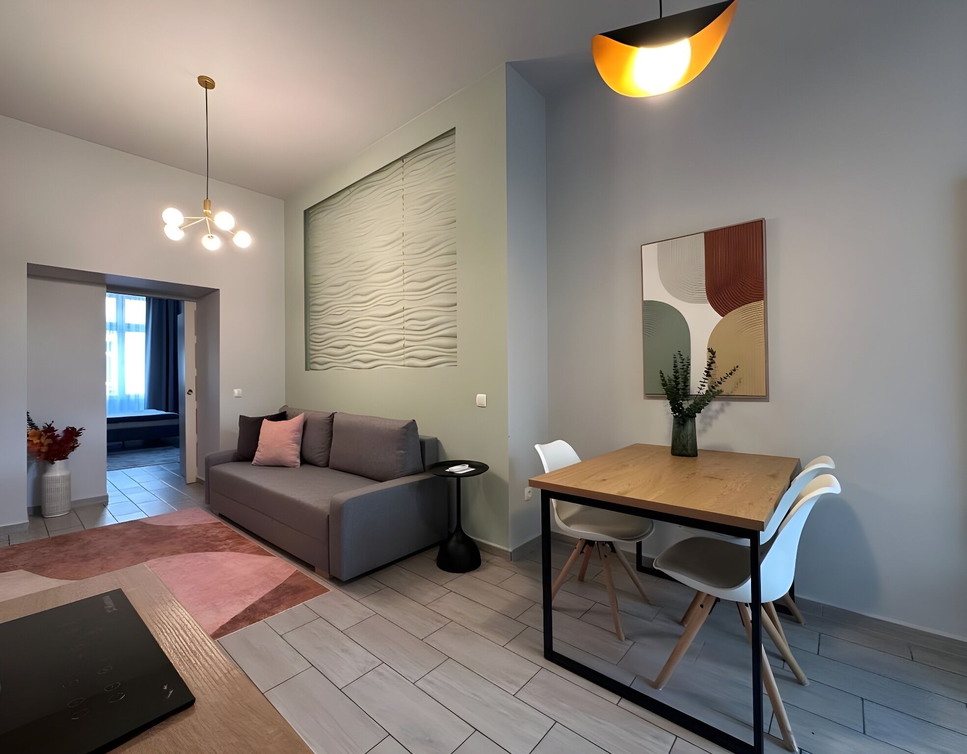 Appartement supérieur | Aire de séjour | Téléviseur à écran plat de 106 cm avec télévision par câble, téléviseur