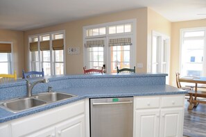 Fridge, microwave, oven, stovetop - Endless Summer - 4BR Home on Quiet St. with Views!  Dog & Cat Friendly! (Surf City)