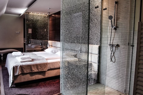 Escritorio y espacio para trabajar con laptop . Hotel Lent