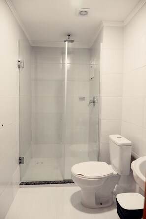 Towels, soap, shampoo, toilet paper