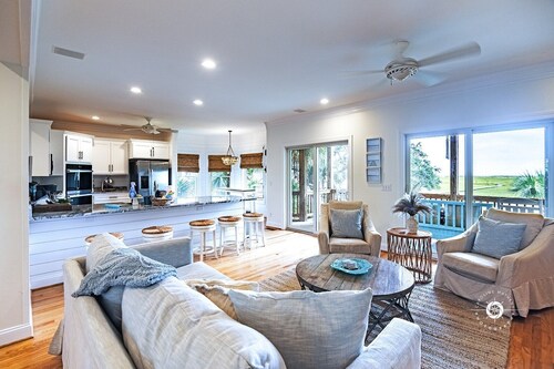 Low Country Home w/ Creek & Ocean views, dock, & indoor / outdoor living spaces