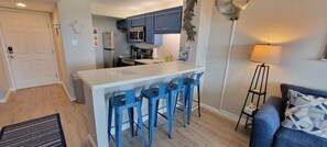 Apartment, Multiple Beds, Private Pool, City View | Private kitchen | Fridge, microwave, oven, stovetop - Gulfview #403 (South Padre Island)