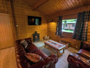 Cabin | Living area | Fireplace