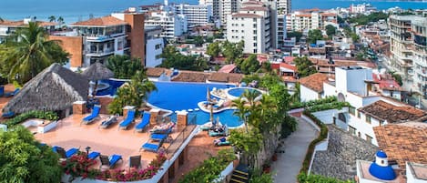 An infinity pool, a heated pool