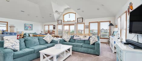 TV, DVD player, books