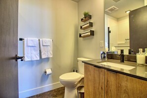 Shower, hair dryer, towels - Ultramodern 2BR Corner Loft w/Designer Features (Saint Louis)