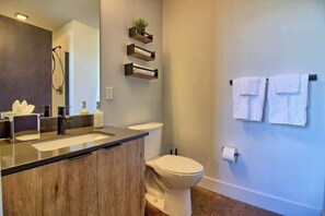 Shower, hair dryer, towels - Ultramodern 2BR Corner Loft w/Designer Features (Saint Louis)