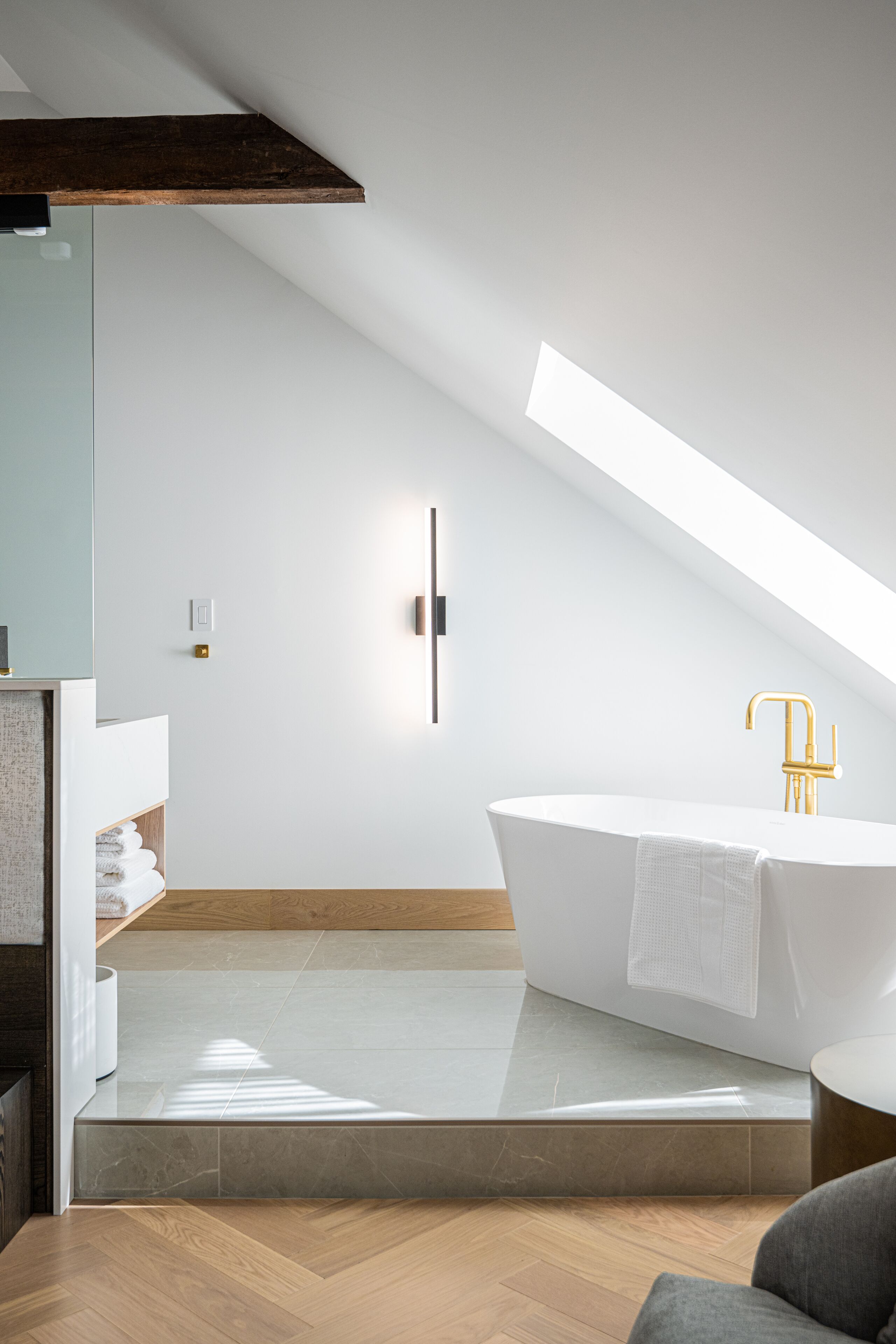 premium suite | bathroom | hair dryer, bathrobes, electronic bidet, towels
