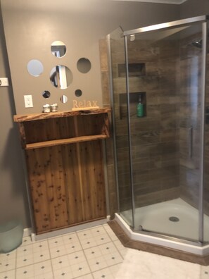 Combined shower/bathtub, hair dryer, towels, toilet paper - The Muse and The Views - Where you will never see the same view twice (Brevard)