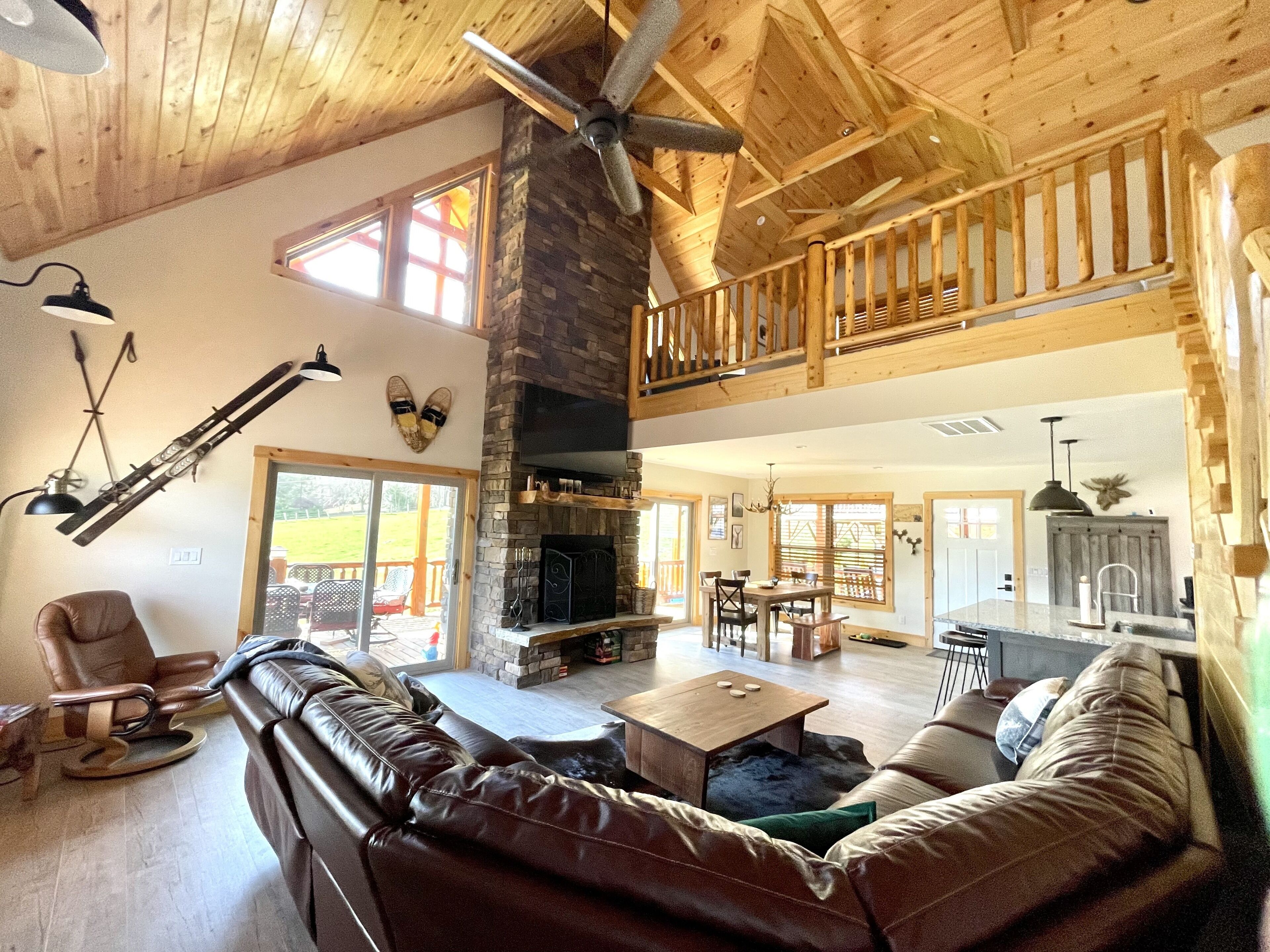 Smart TV, fireplace, video games, table football