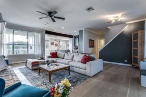 Smart TV, foosball, books, offices