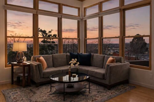 Ski Discounts! Modern Comfort Loft with Stunning Views by Railyard!