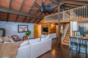 Smart TV, fireplace, video games