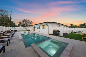 Outdoor pool, a heated pool