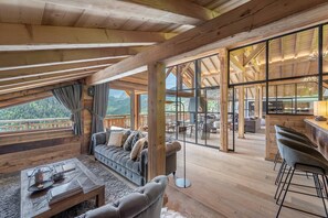 TV, fireplace - CHALET IKARIA - unique prestige chalet for 17 people (CHATEL)