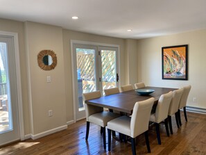 Dining - Spacious deck with amazing view, neighborhood path to Skaket Beach, game room (Orleans)