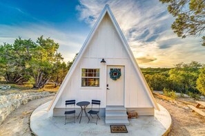 Exterior detail - El Corazon | A-Frame Cabin + Fire Pit (Dripping Springs)