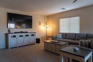 Smart TV, DVD player, table football, video library