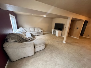 Smart TV, fireplace, video games, table football