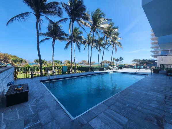Outdoor pool, a heated pool