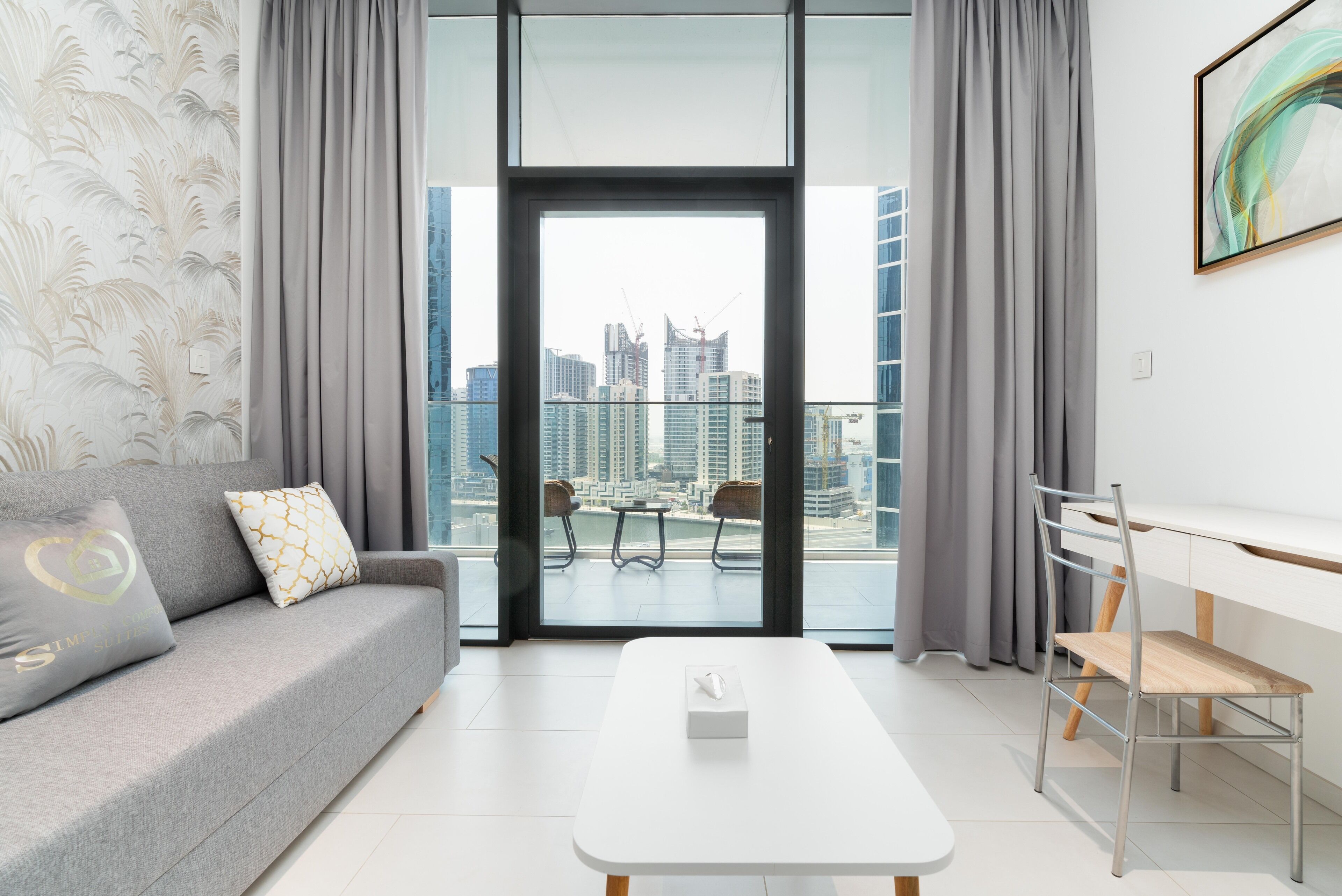 1 bedroom, individually decorated, individually furnished, desk